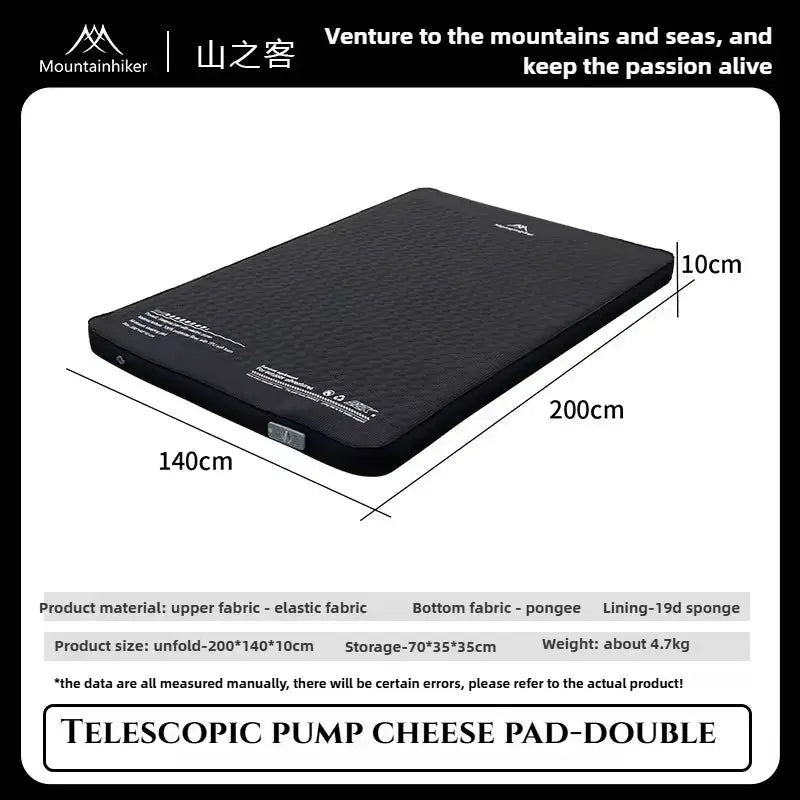 MountainHiker Self Inflating Mattress For Single Or Double Use Thick 10cm Camping Sleeping Pad Compact Folding Bed