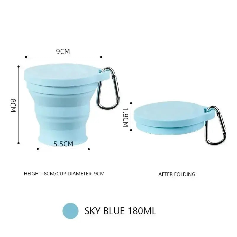 Outdoors Silicone Folding Cup With Hanging Hole For Travel Water Cup Portable Wash Cup Fashion Travel Silicone Cup