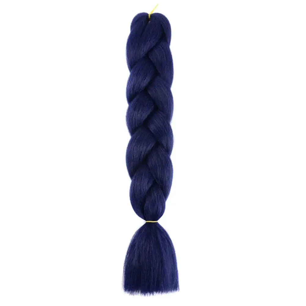 24-inch jumbo blue synthetic braiding hair for crochet braids