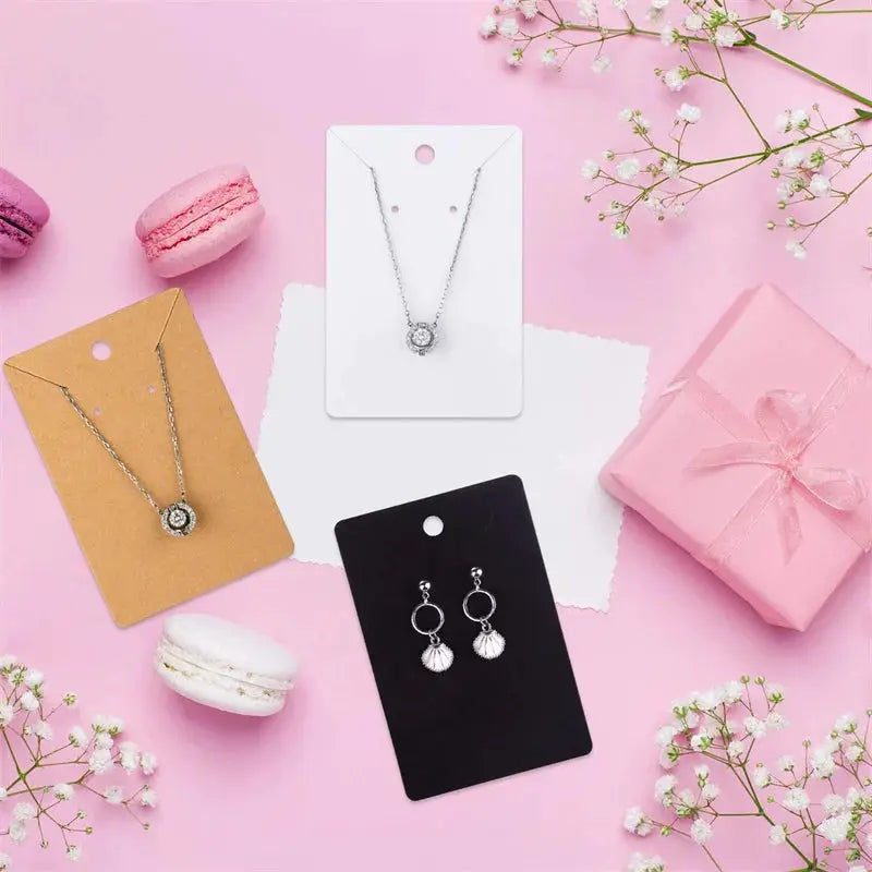 50 Pcs Blank 6x9cm Necklace Earring Jewelry Cards Paper Display Tags For Jewelry Making