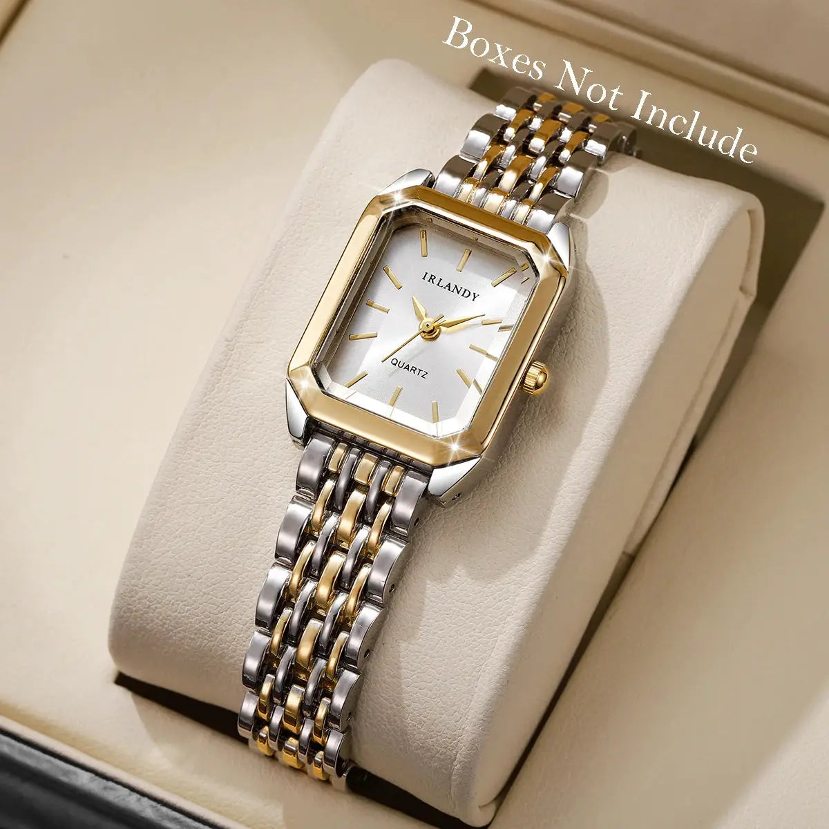 IRLANDY quartz ladies watch with gold-tone bezel and two-tone stainless steel bracelet