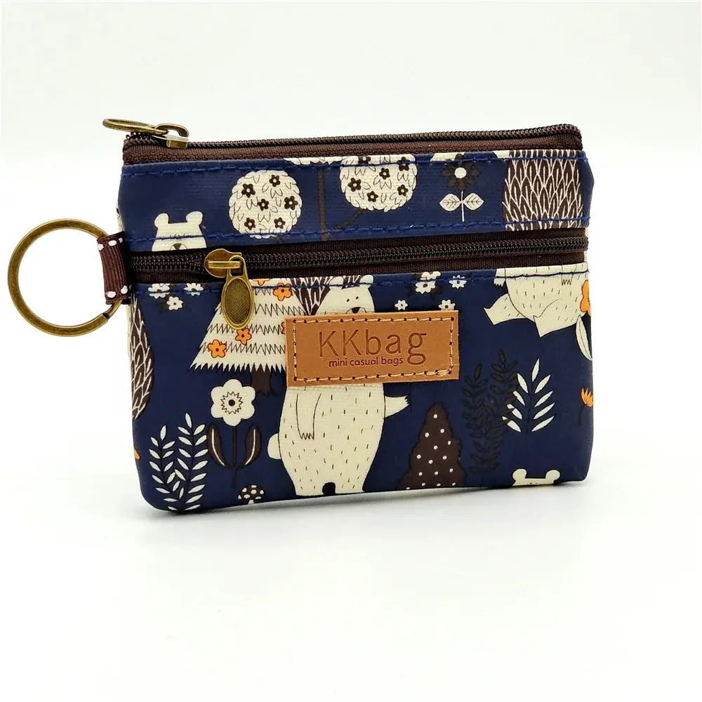 Cute Animals Wallet Zipper Purse Cartoon Patchwork Compact Lightweight Waterproof Wear Resistant Durable