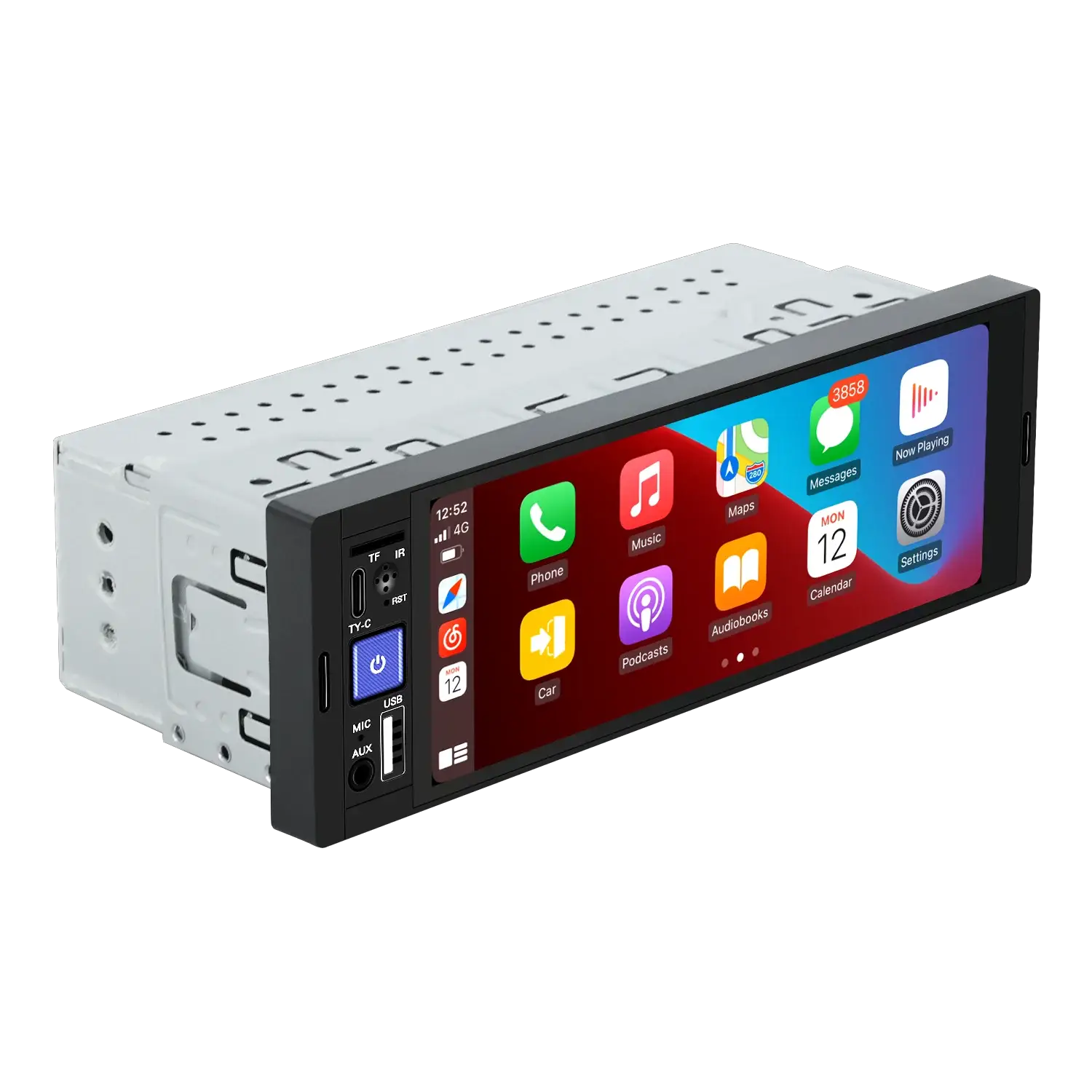 MEKEDE 6.86-inch 1DIN car stereo with CarPlay/Android Auto, Bluetooth, FM radio, USB-C