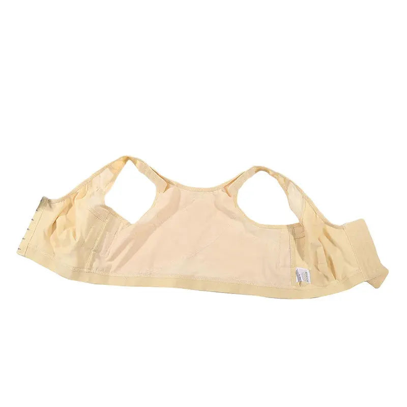 Simples Market women's front breast support bra implant stabilizer post-surgery compression bralette in beige.