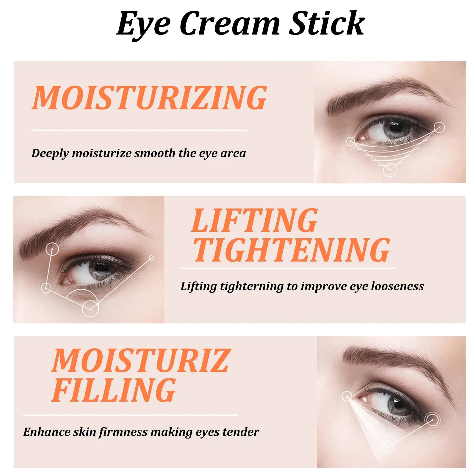 Snail Eye Cream Stick With Collagen And Retinol For Hydration Dark Circles Fine Lines And Puffiness