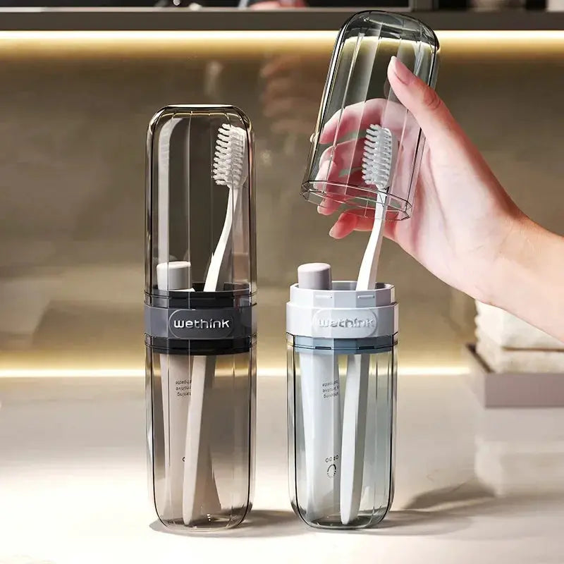 TravelEase Transparent Portable Toothbrush Case For Travel And Business Trips Durable Acrylic Hygienic Organizer