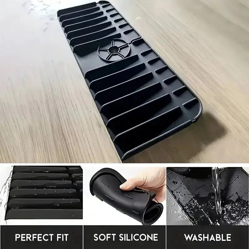 Silicone Faucet Mat Dish Soap Sponge Holder for Sink Countertop Drying Mat Splash Guard Drain Pad