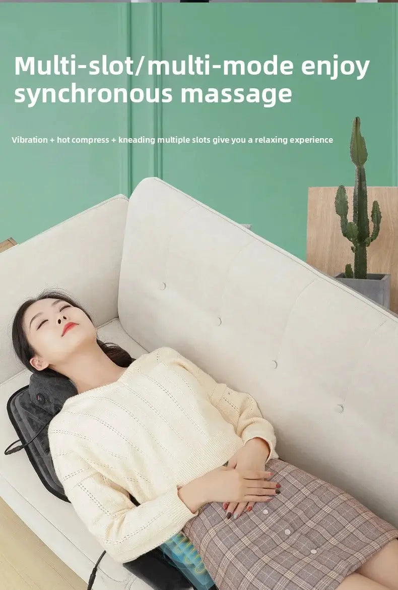 Massage seat cushion by Simples Market with heating and adjustable lumbar airbag back massage for home and office