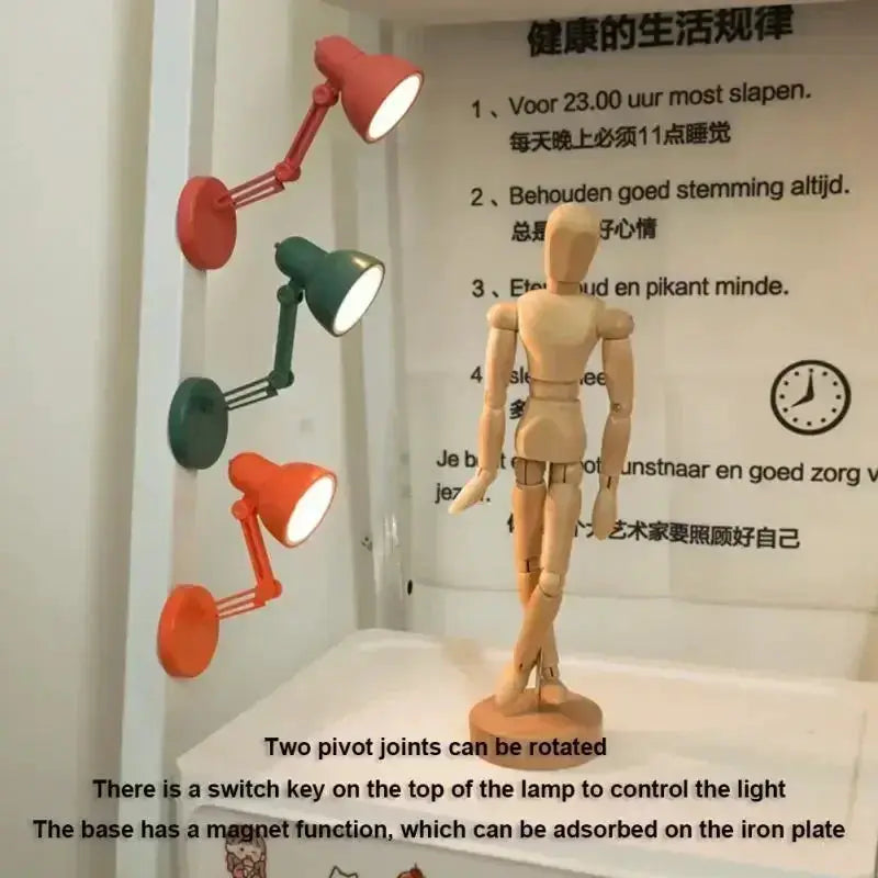 LumaFold Mini Book Light With Clip Portable Foldable LED Reading Lamp Magnetic Base For Travel Night Reading