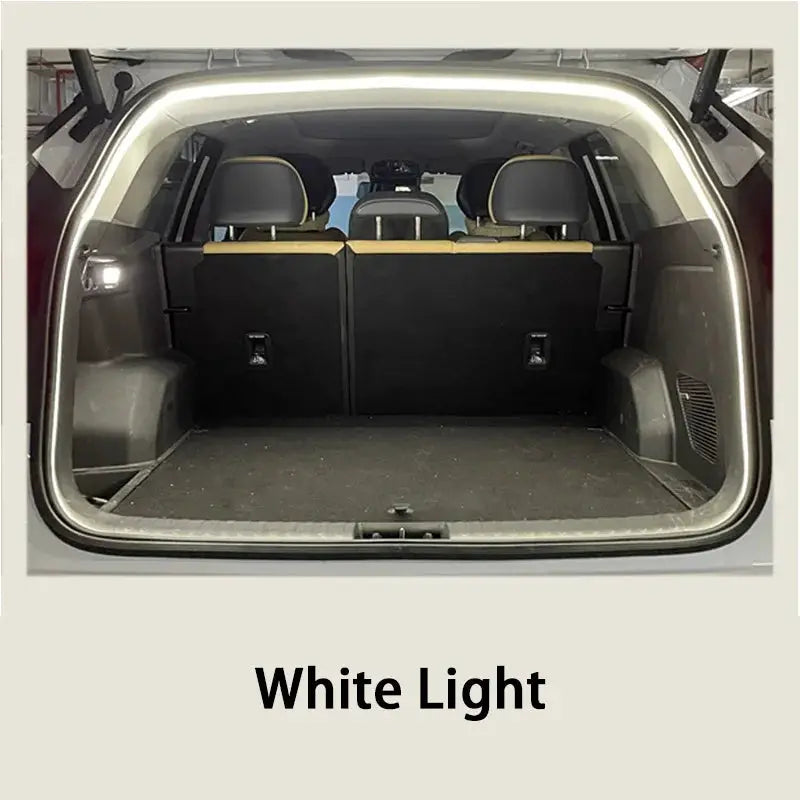 Car trunk light strip by Simples Market, white LED ambient interior lighting for tailgate, wireless with auto-sensing
