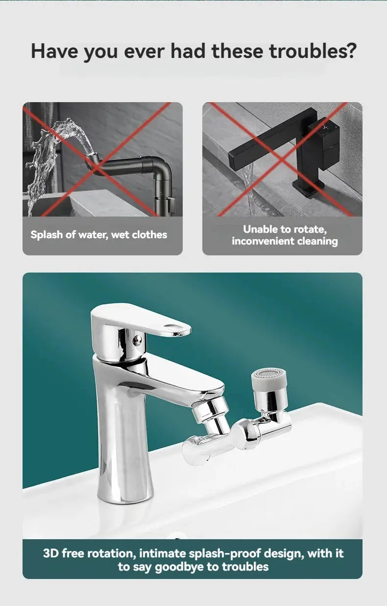 New universal rotation extender faucet aerator by Simples Market, chrome splash filter for kitchen taps