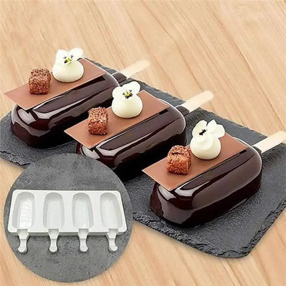 Silicone Ice Cream Mold Set For DIY Popsicles And Frozen Treats Cube Maker Tray For Fruit Juice And Yogurt