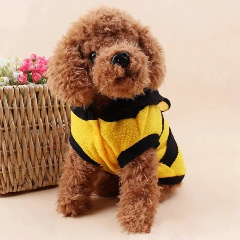 Bee Pet Puppy Coat Hoodie Fleece Clothes For Dogs And Cats Halloween Cosplay Sweater Dog Hoodies