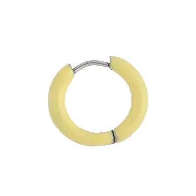 Cartoon Animal Pendant Series single hoop earring, yellow enamel with silver hinge, Simples Market