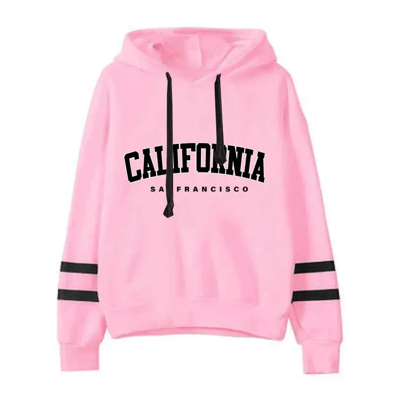 California Womens Hooded Tracksuit With Ankle Pants In Polyester Cotton Blend For Year Round Style Sizes S To 3XL
