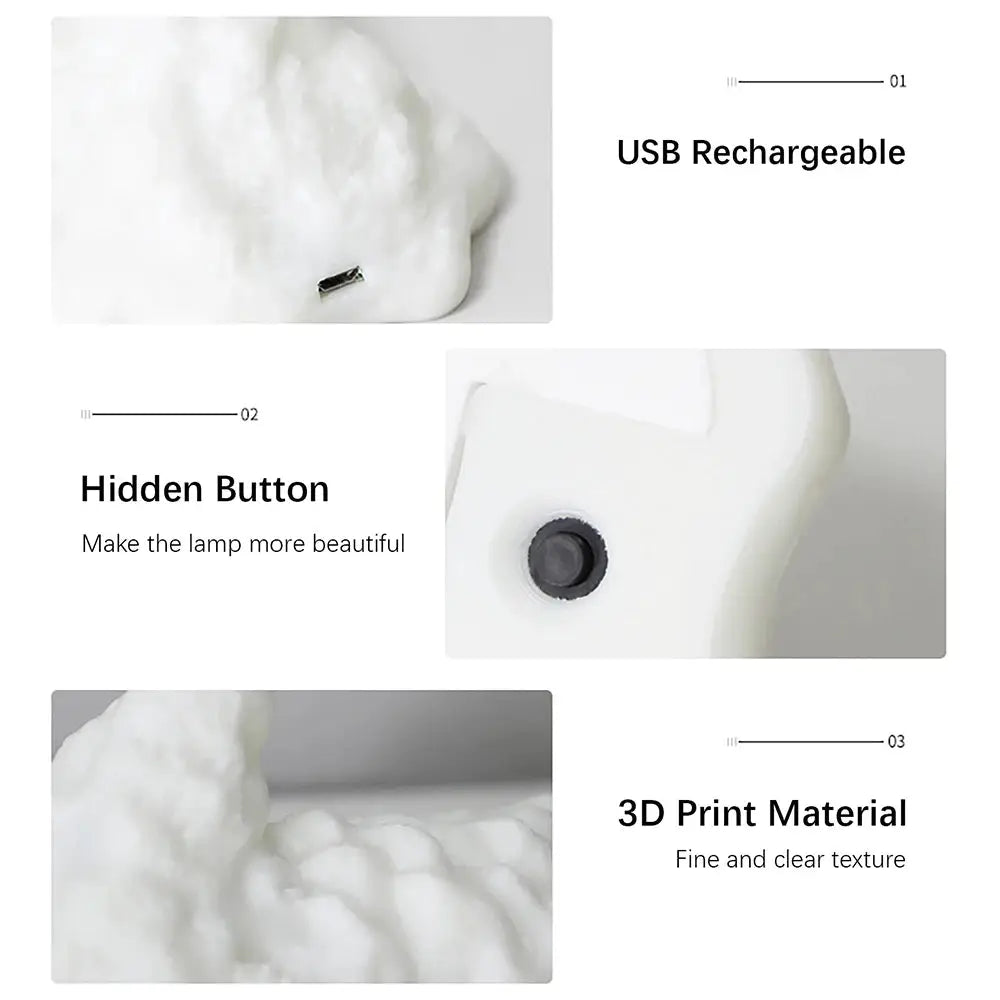 3D Printed Fire Dragon Lights USB Rechargeable Desktop Lamp by Simples Market; white dragon lamp with hidden button