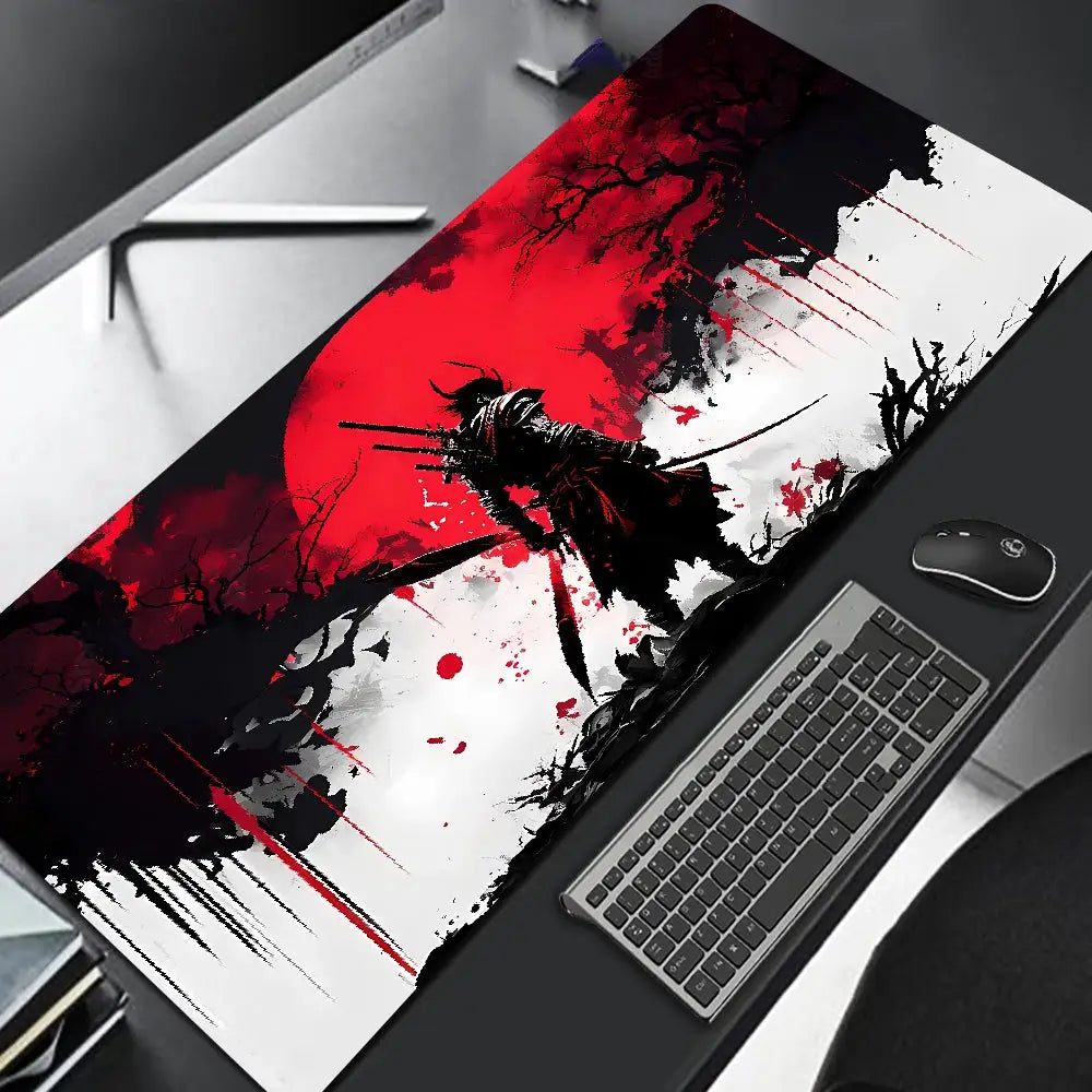 Samurai Warrior Mouse Pad Large Desk Mat For Gaming And Computer Accessories Keyboard And Laptop Black