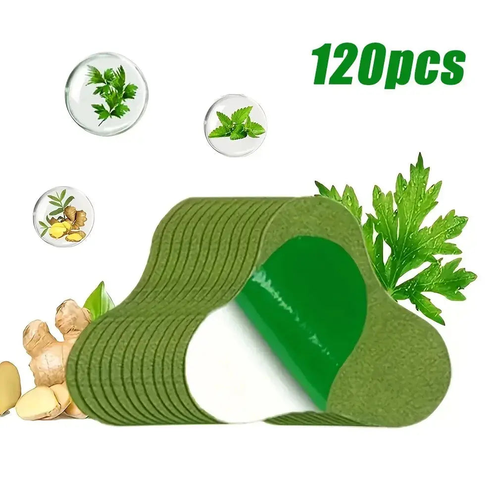 Simples Market neck and shoulder acupuncture heat patches, 120pcs, long-lasting, green herbal fabric