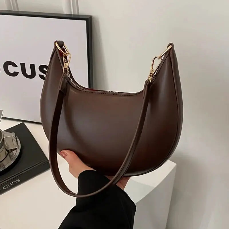 FXZ Moon Shaped Luxury Womens Shoulder Bag Premium PU Leather Craftsmanship For Everyday Sophistication