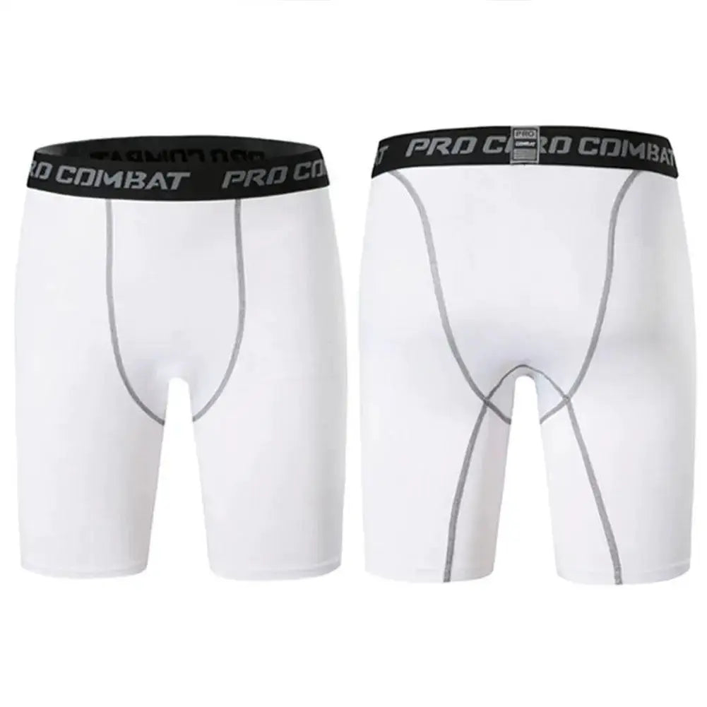 Men's Pro Combat bodybuilding shorts, white with gray seams, 2-pack by Simples Market