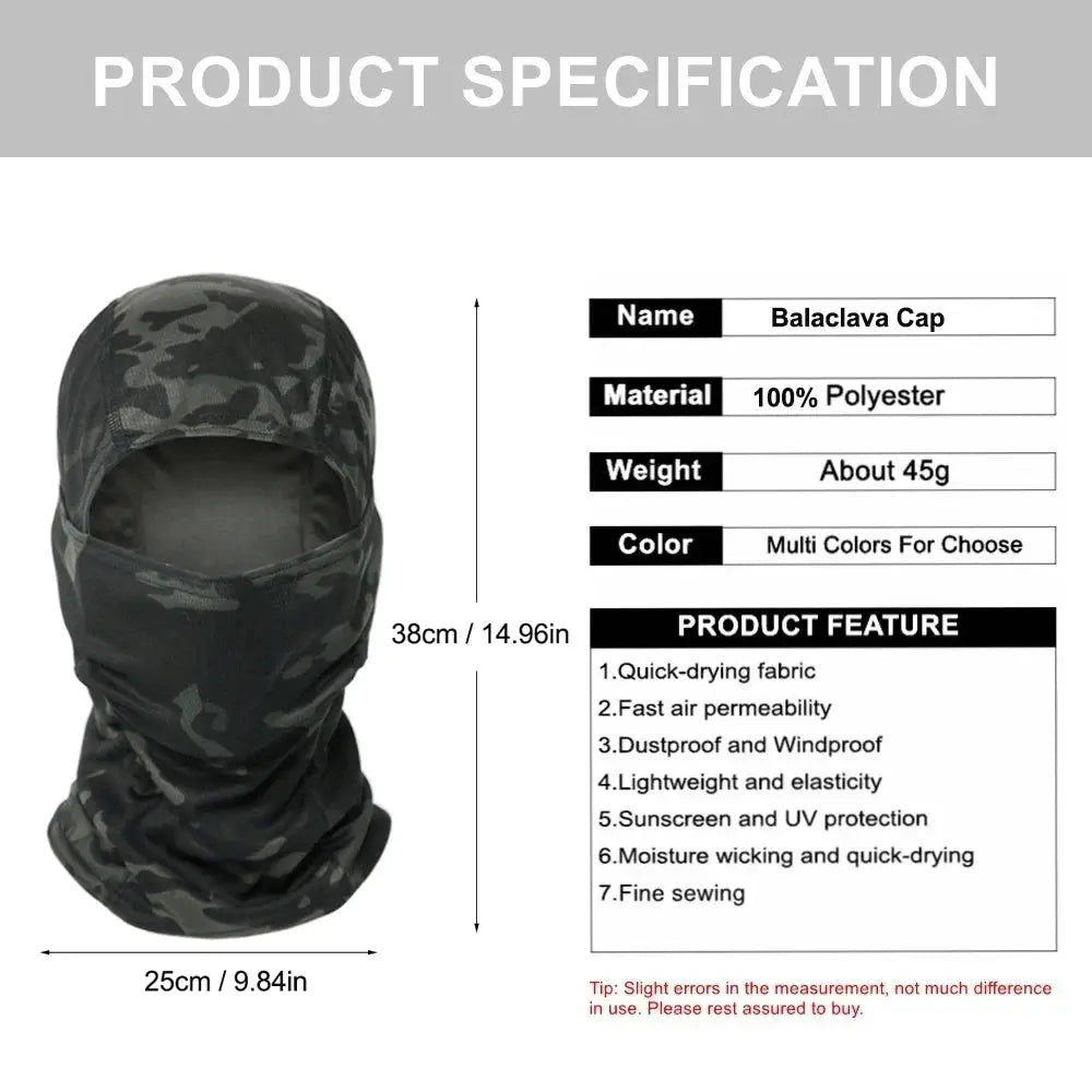Camouflage Balaclava Full Face Mask For Outdoor Sports Cycling Hunting Hiking Ski Mask Motorcycle Helmet Inner Cap