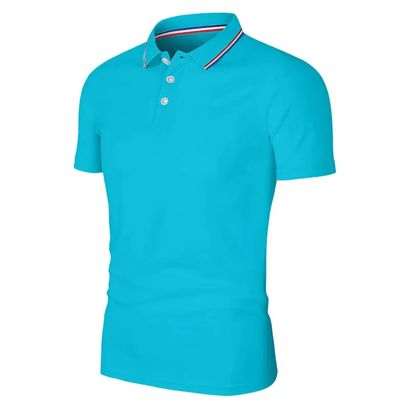 2025 Hot Sale Mens Summer Casual Polo Shirt Breathable Comfortable Solid Color Short Sleeve Tee