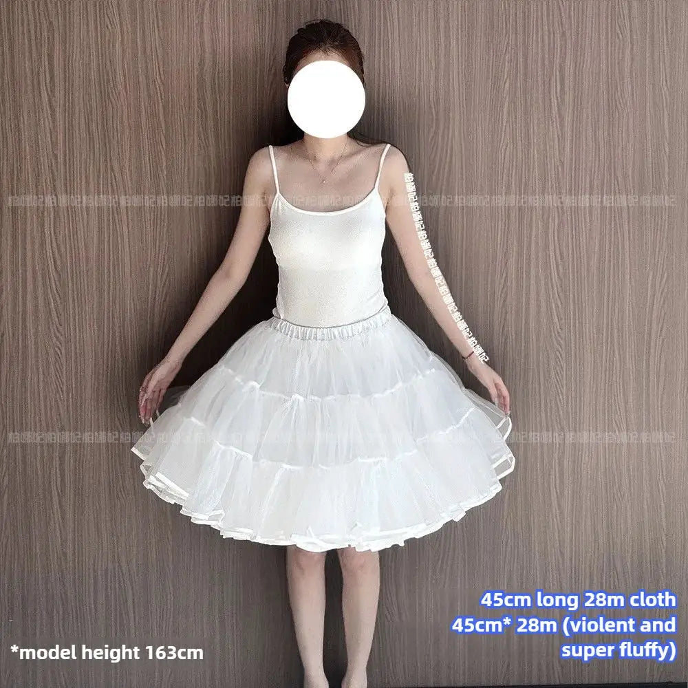 Lolita Petticoat Underskirt, white fluffy tiered mesh, 35cm length