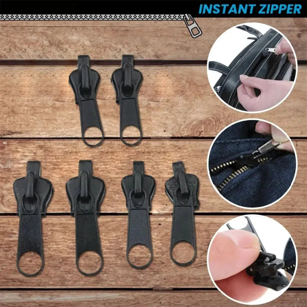 Simples Market universal zipper repair kit with 3 sizes and black zipper sliders (6 pcs)