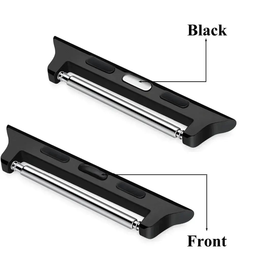 Simples Market Apple Watch band adapter, black with silver spring bar, set of 2