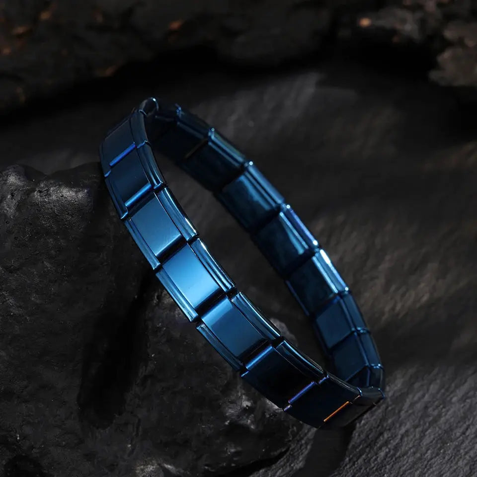 Trendy Square Italy Stainless Steel Bracelet Unisex Hip Hop Italian Modules Stretchable Gift Birthday Party Jewelry