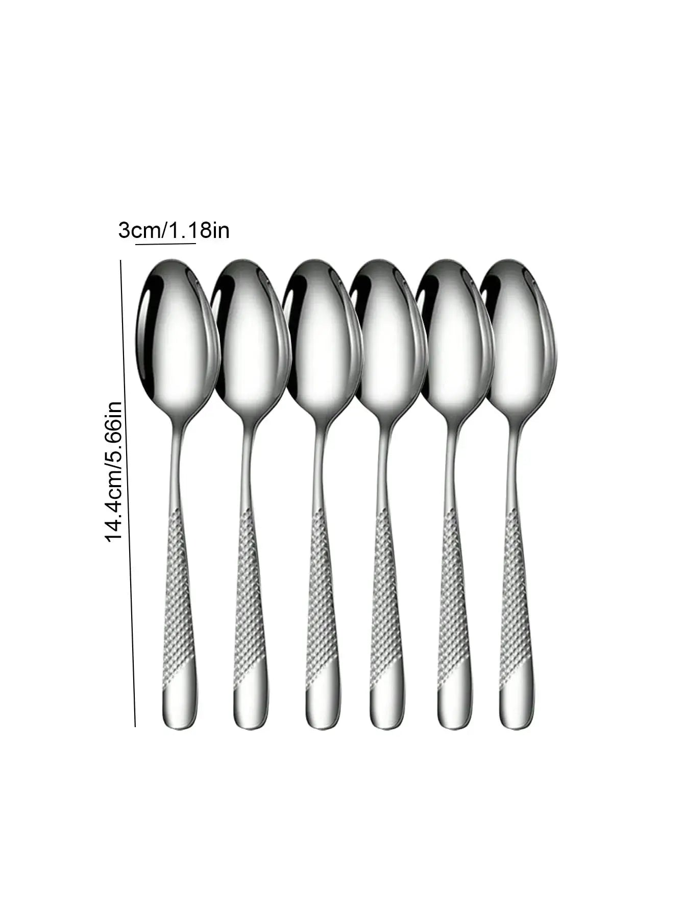 Stainless Steel Silver Star Diamond Tableware Set 6 Or 30 Piece Knife Fork Spoon Dessert Fork