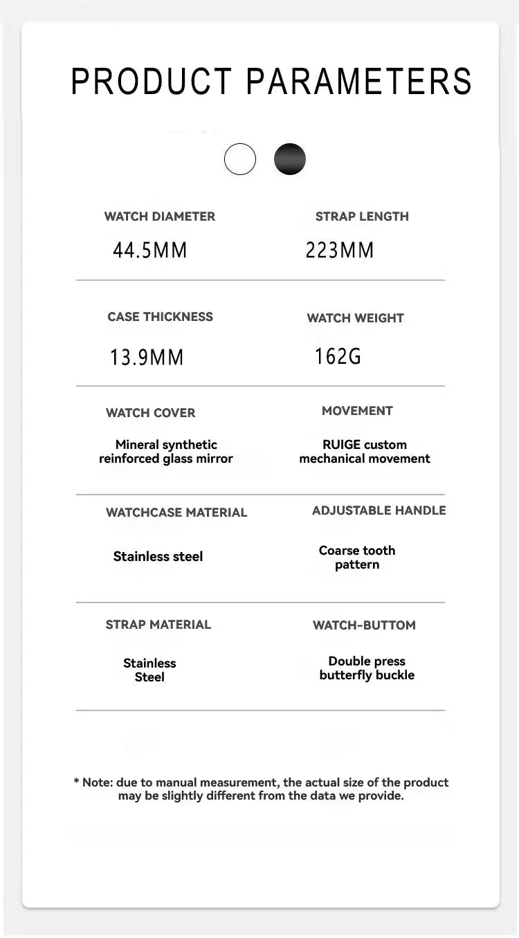 RUIGE fashion men's automatic mechanical watch by Simples Market, stainless steel case, calendar, water resistant