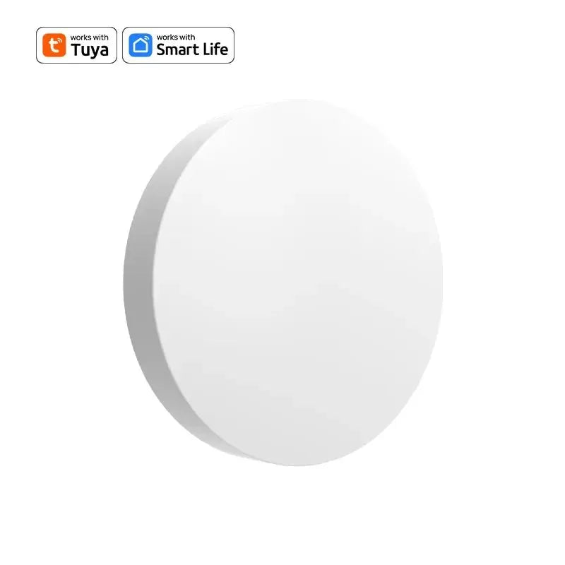 Simples Market Zigbee smart wireless button switch, white round design, compatible with Tuya and Smart Life