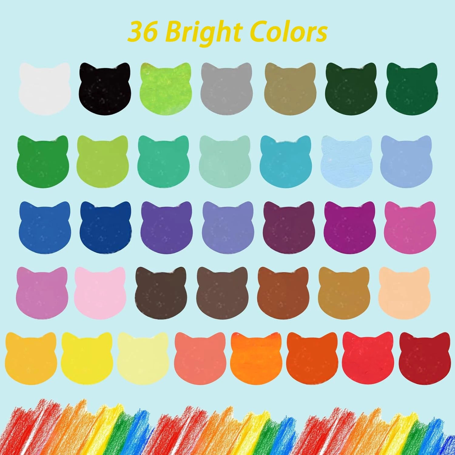 Silky twistable crayons set in 36 bright colors, washable and easy-grip drawing supplies by Simples Market.