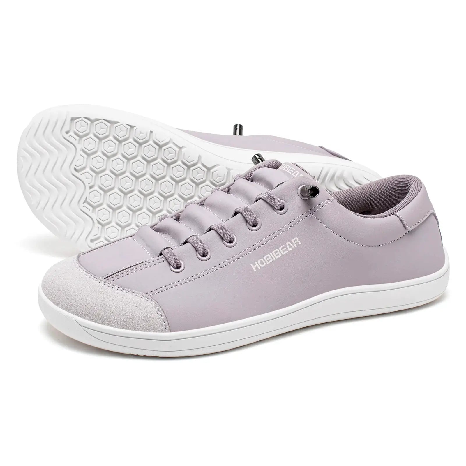 HOBIBEAR unisex barefoot Wide Toe Shoes Adjustable Slip On Minimalist Sneakers Artificial Leather For Natural Walking