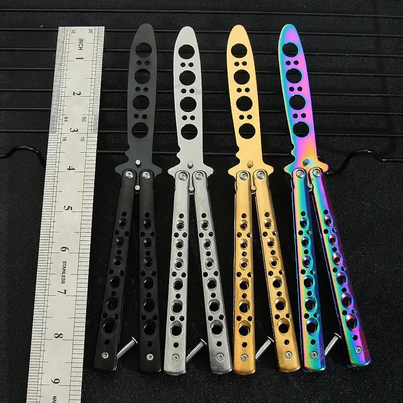 Butterfly Knife Trainer Foldable Portable Stainless Steel Pocket Practice Knife For Outdoor Games And Tricks