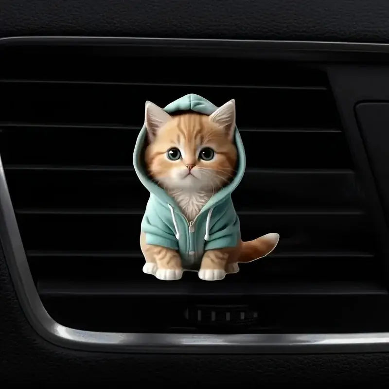 Cute Cat Acrylic Car Aromatherapy Vent Clip For Long Lasting Fragrance Decorative Car Accessory