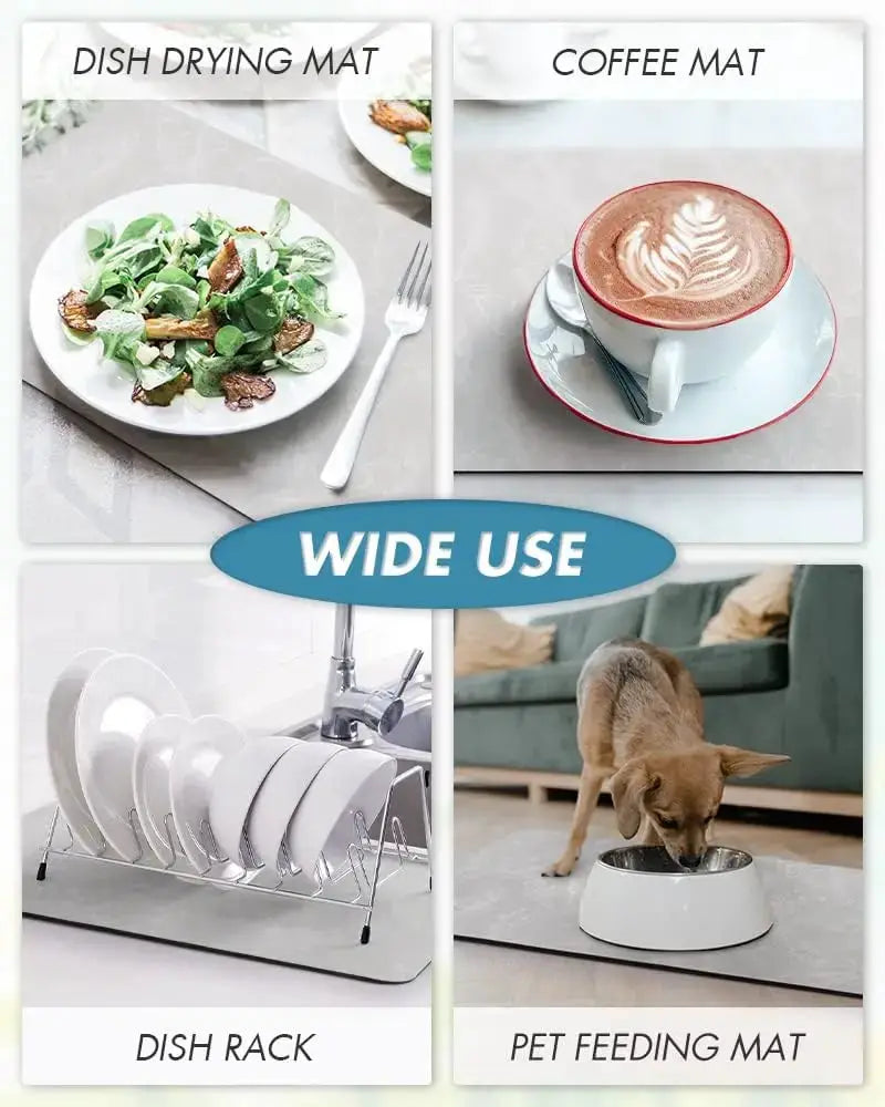 Coffee Machine Mat With Rubber Backing Water Absorbent Dish Drying Pad For Kitchen Worktop Drainage And Home Decor
