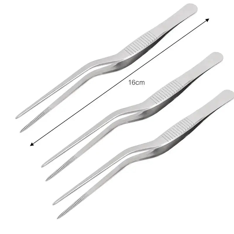 Stainless Steel Kitchen Tweezer Utensil For BBQ Grilling And Food Handling Clip Portable For Picnic Cooking