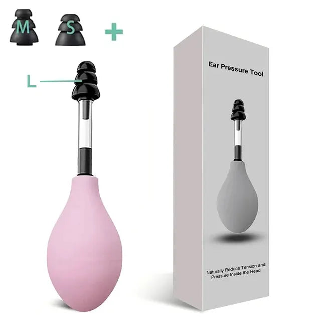 EarEase Ear Pressure Relief Suction Device Portable With Three Sizes of Earplugs for Gentle Headache Relief
