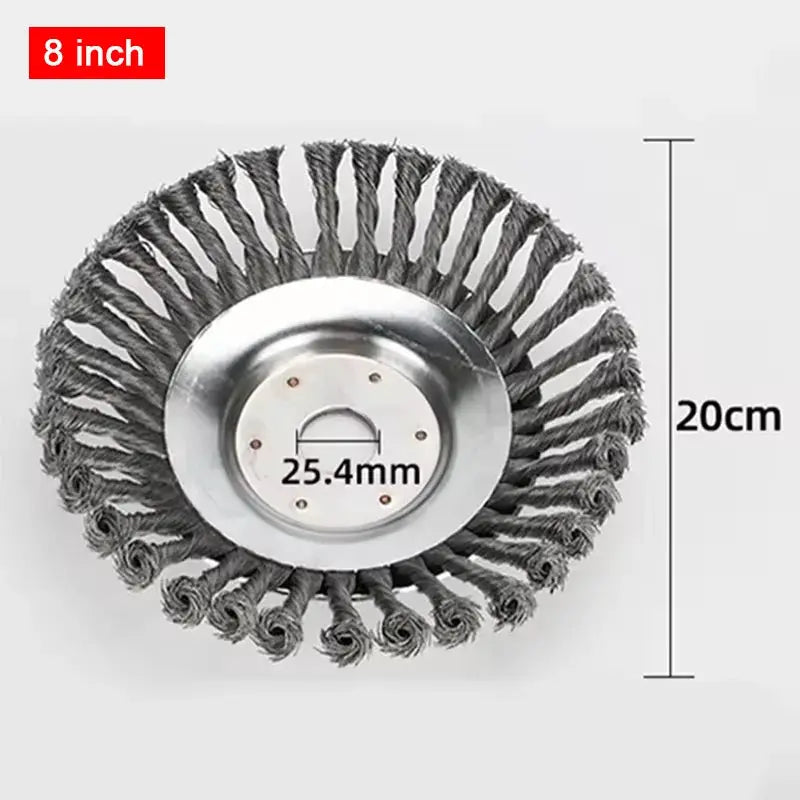 Universal Upgrade 6 To 8 Inch Weed Brush Cutter Head For Lawn Mower Grass Trimmer Steel Wire Wheel