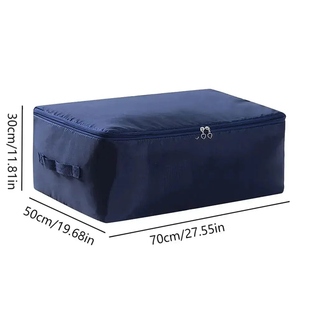 Simples Market large navy zipper clothes organizer bag for bedding storage, 70x50x30 cm