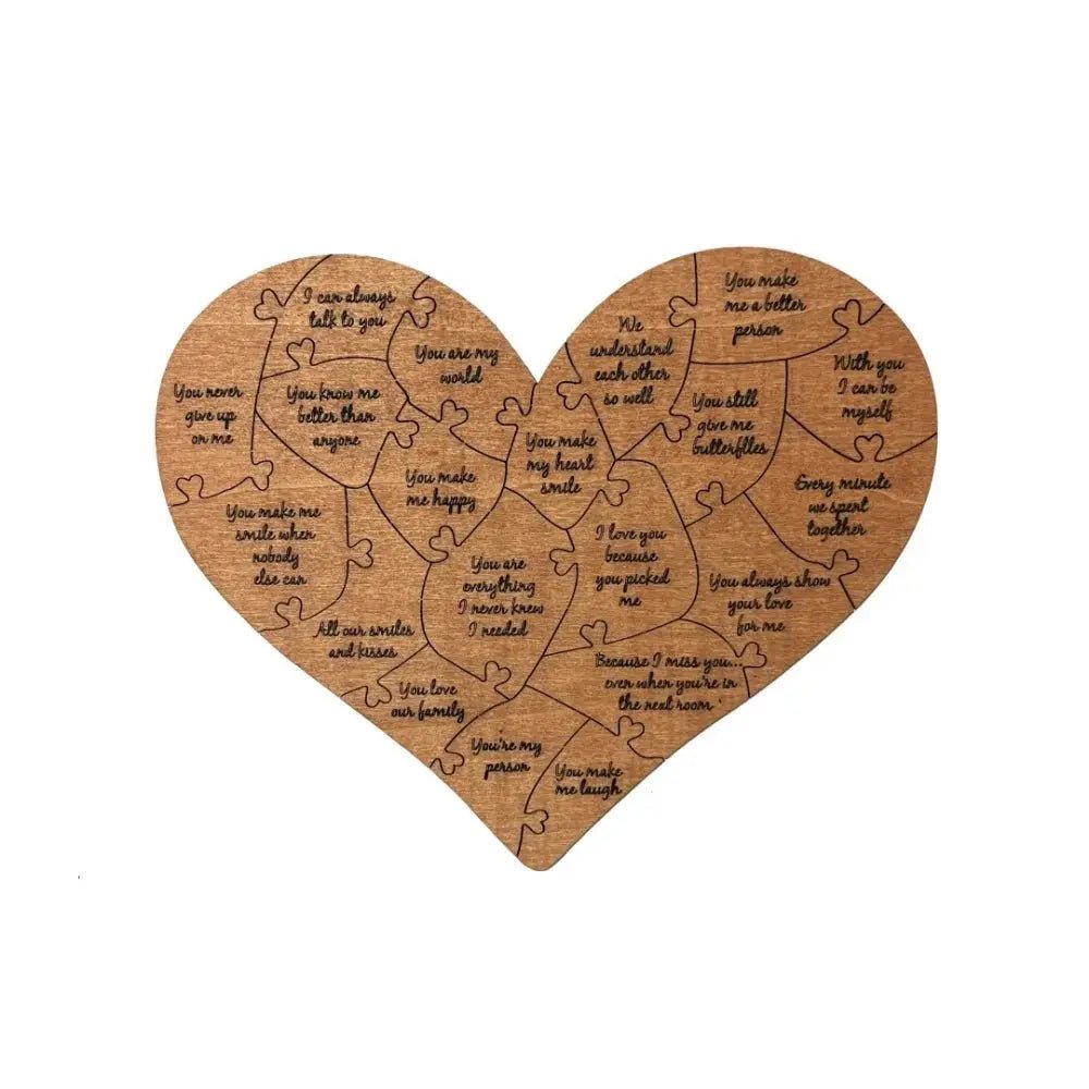 Wooden Puzzle 20 Reasons Why I Love You Engraved Gift For Home Decor And Sentimental Valentines Day Mothers Day Gift - Simples Market