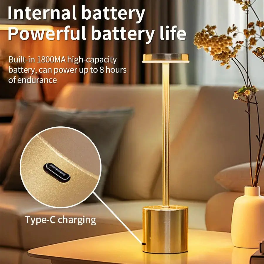 Classic USB Rechargeable Table Lamp Night Light Stepless Dimming Touch Desk Lamp With 3 Color Temperatures Bedside Decor