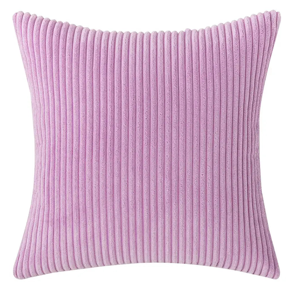 Pillow cover corduroy striped lilac pink by Simples Market for couch or bed