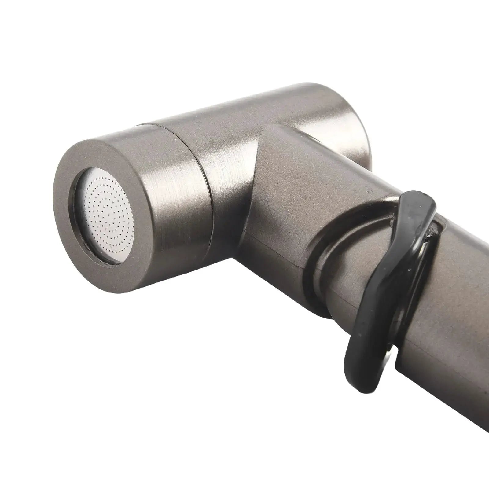 Handheld spray shower head, metallic silver finish