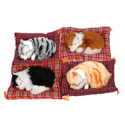Lovely Plush Kitten Doll Toy For Home And Car Decoration Cute Simulation Sleeping Cat Dashboard Ornament
