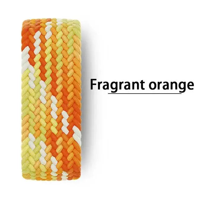 Apple Watch braided Solo Loop band in orange-yellow-white gradient