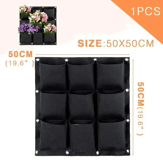 Wall Hanging Pockets Planting Bags Vertical Garden Planter Indoor Outdoor Use Home Decor Grow Bags
