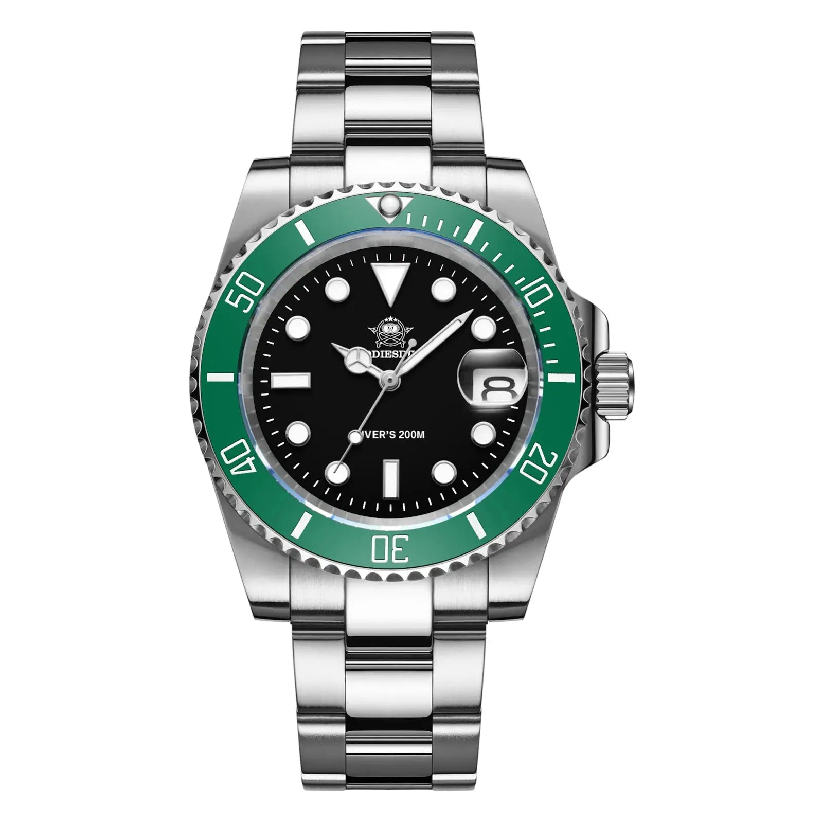 ADDIESDIVE Stainless Steel Watch Mens European American Business Leisure Quartz 200m Water Resistance